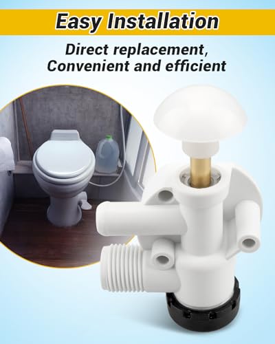 Image of 2 Set Fit for Dometic RV Water Valve Assembly Fit for ealand EcoVac Vacuflush Pedal Flush Toilets Camper Trailer Toilet Repair Kit Replace 385314349 with Installation Screws*4
