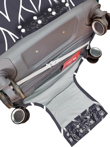 Image of Cortina Abstract Design Travel Suitcase Eco-Friendly Cover | Small | Fits 18-22 Inch Luggage | Polyester-Spandex | 55cm (20 inches) | Luggage Protectors | Anti Scratch /Dust | Pack of 1 | Black 1