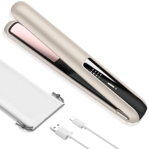 Piastra lisciante USB-C con ricarica 2 in 1, ferro arricciacapelli portatile, 3 temperature regolabili, riscaldamento veloce