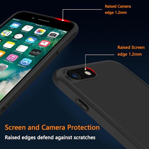 Image of iPhone se3 /se2 8 /7 Case,Translucent Matte(All Black)