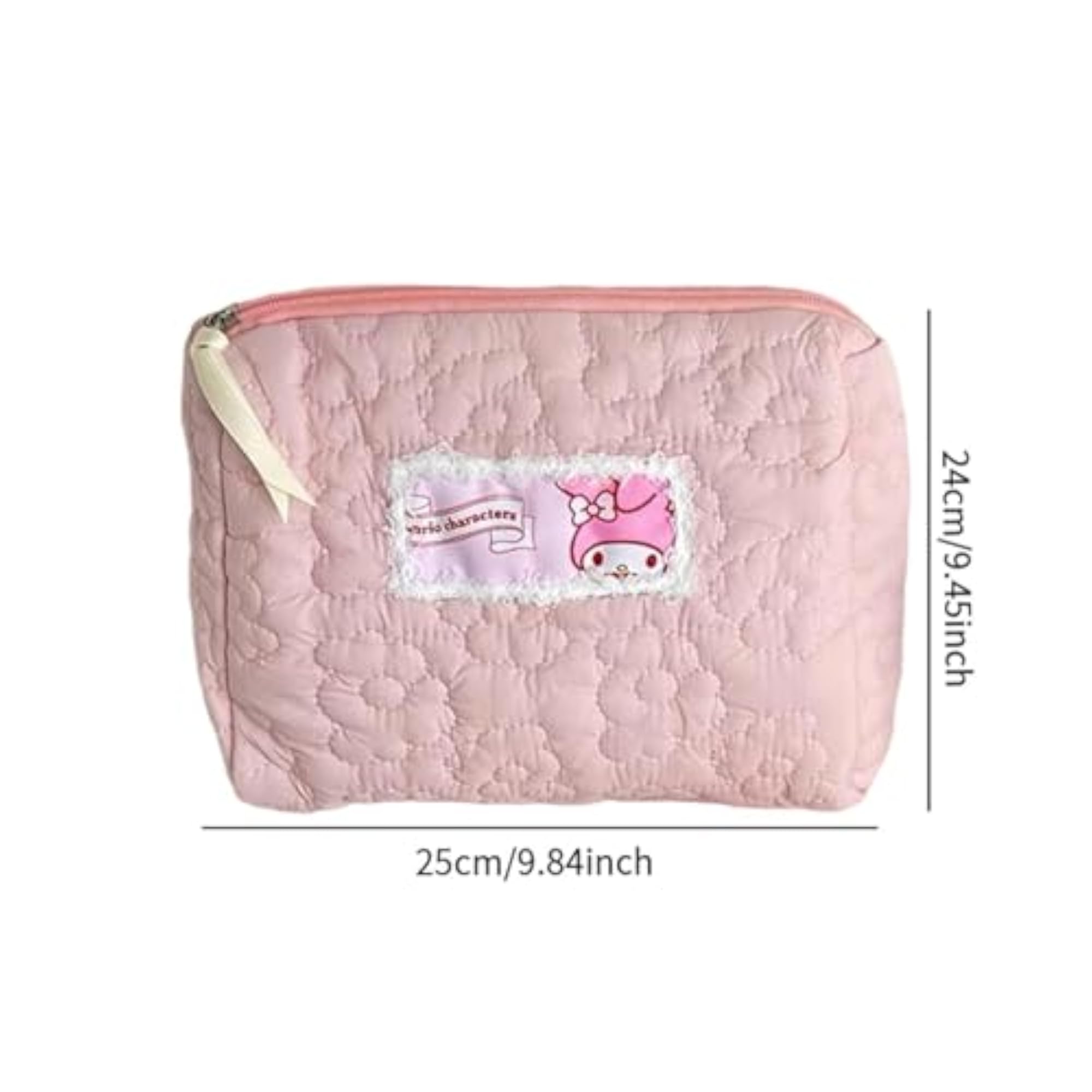 Large Capacity Pink Travel Makeup Bag with Zipper
