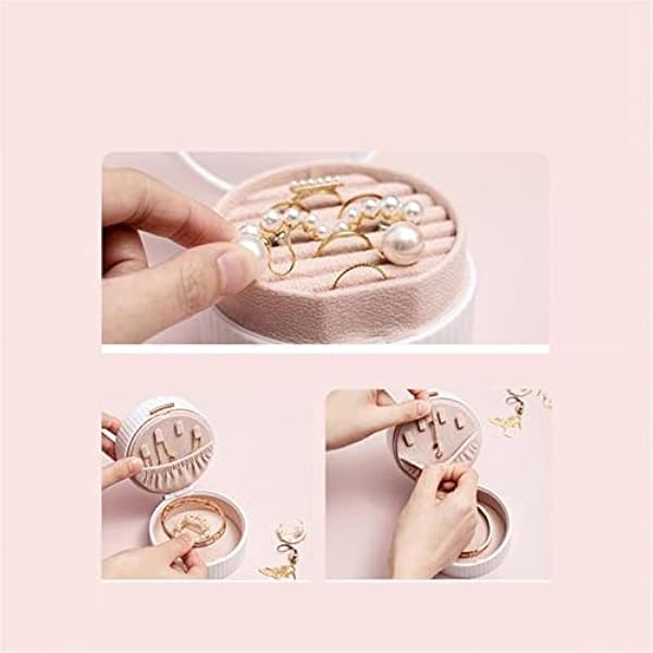 MABEK Smyckeskrin örhängen smycken förvaringslåda bärbar halsband ring flera lager arrangemang låda armband öronspik låda