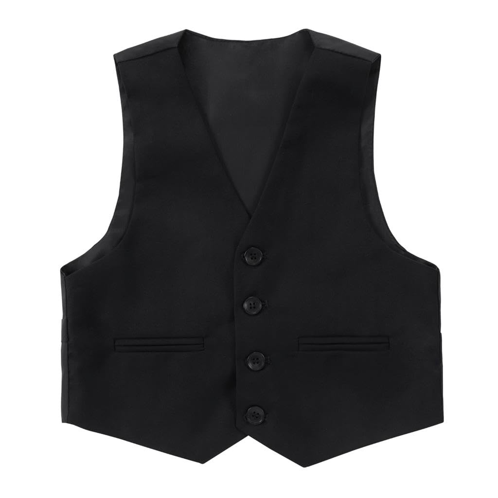 Lito Angels Jungen 5-teiliges Smoking-Anzug-Set, Marineblau/Schwarz | Doppelreihig, 5-teilig: Sakko, Weste, Hemd, Hose, Krawatte, Sakko mit Revers, Hochzeit, Taufe, Kommunion
