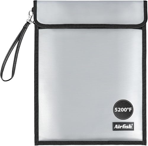Large Fireproof Document Bag 15"x11", Silicone Coated Fibreglass