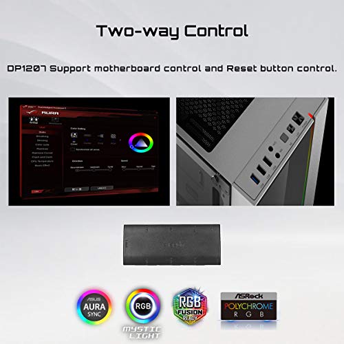 upHere RGB PCケースファン120mm 3PINコネクタ RGB同期ファン 5V 3PIN ARGBマザーボード 5個セット