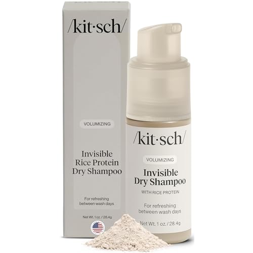 Kitsch Volumizing Rice Protein Dry Shampoo Powder - Dry Shampoo for Women & Men, No White Cast...