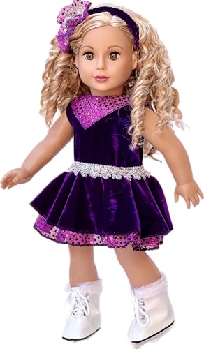image for DreamWorld Collections Ice Skating Queen 3-Piece Outfit for 18