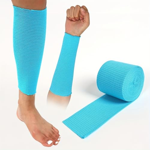 HOMHPLFE 1 Roll Compression Bandage Elastic Tubular Bandage Tubular Tube Stretchable Tube Fixation Roll for Tissue Support, Blue (7.5cm×5m/2.95in×5.47yds)