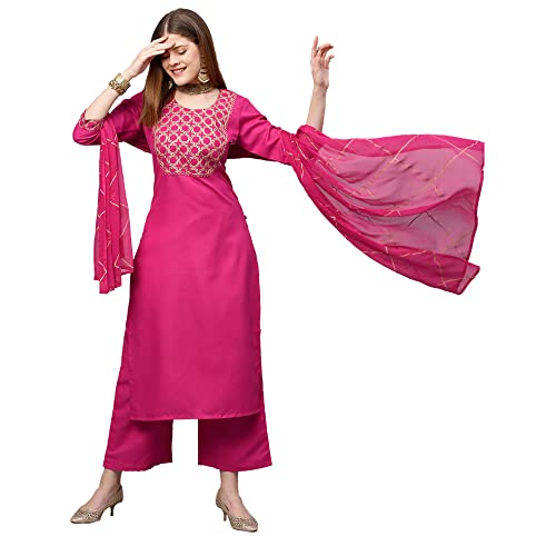 Kurta coton femme ensemble anti-froissement pantalon dupatta Khunti