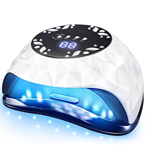 Nail Lamp Nail Dryer for All Gel Polish Fast Curing with 4 Timers Large Space Automatic Nails Equipment(OneColor)