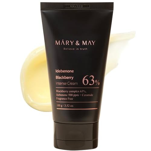 Mary&May Idebenone Blackberry Cream | Antioxidant Korean Moisturizer with 5 Ceramides & Hyaluronic Acid | Skin Barrier Repair & 48H Hydration | For All Skin Types (70g/2.46oz) 2.46 Ounce (Pa