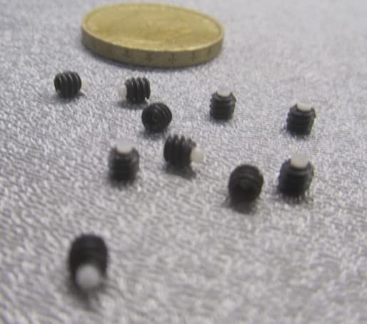Black Oxide Finish Alloy Steel Nylon Tip Set Screws 6-32 x .125" Thread Length 10 pcs