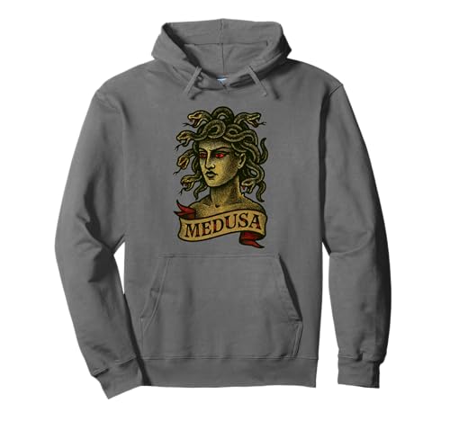 Medusa Greek Mythology Tattoo Art Gorgon Design Pullover Hoodie
