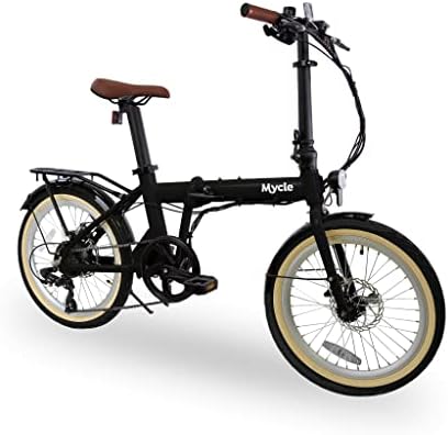 Mycle Folding Electric Bike | Electric Bike for Adults | Pedal Assist | 250W Rear Hub Motor 36V 6.4Ah Battery | 30km Range | 5 Power Levels | 20 Tyres | LCD USB Display