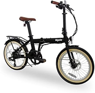 Mycle Folding Electric Bike | Electric Bike for Adults | Pedal Assist | 250W Rear Hub Motor 36V 6.4Ah Battery | 30km Range | 5 Power Levels | 20 Tyres | LCD USB Display