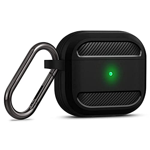 Image of Sounce Tough Case Compatible with Airpods Pro 2 Case with Carabiner, Rugged Protective Cover for Airpods Pro 2 Generation Case, Scratch Resistant, Drop Protection, Shock Armor Series - (Matte Black)