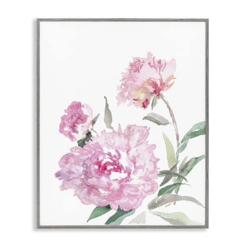 'Blooming Pink Peonies Abstract Floral'| Framed Giclee Art