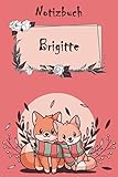 Notizbuch Brigitte: Notizbuch mit namen - Einhorn - 110 linierte Seiten Personalisiertes Notizbuch (20,32 x 25,4 cm ~ DinA5) - Stella del domani Publishing 