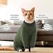Klebriges Katzenhaar Kleidung, Pyjama für Katzen Pullover Warm für Katze Katzenoverall Fleece Jumper Katzenkostüm Mantel mit Rollkragen&Lange Ärmel für Katzen/Kitten(ArmeeGrün, S)