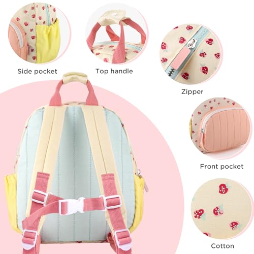 Miniatura 2 de Gagaku Mochila Guarderia Niña Para 30cm Mochila Pequeña Escolar Niño De 2-6 Años Mini Mochila Bolso De Viaje Ajustable Con Bolsillos Laterales Mochila Primaria Niñas Regalo De Cumpleaños - Rosa Fresa