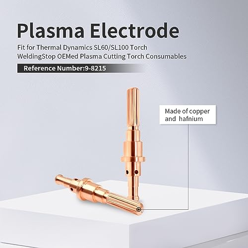 Image of WeldingStop 40pcs 9-8215 Electrode for Thermal Dynamics SL60 SL100 Cutmaster 52 Plasma Cutting Torch Consumables