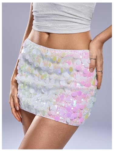 Image of Floerns Women's Sequin Low Waist Mini Skorts Night Out Skirt Shorts