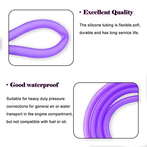 Image of PRO BAT 16.4-Ft 0.2'' I.D. Fuel Line+20pcs 0.35 inch I.D. Hose Clamps+2pcs Fuel Filters for ATV Dirt Bike Go Kart Moped Pocket Bike Most Chinese Scooter Stratton Small Engines Purple