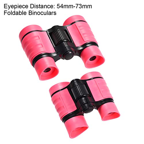 Binoculares compactos uxcell 4x30 plegables rosa miniatura 3