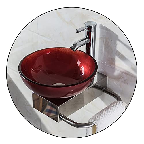 Mini Wall Mounted Washbasin - Artistic Tempered Glass Vessel Sink Bowl Set