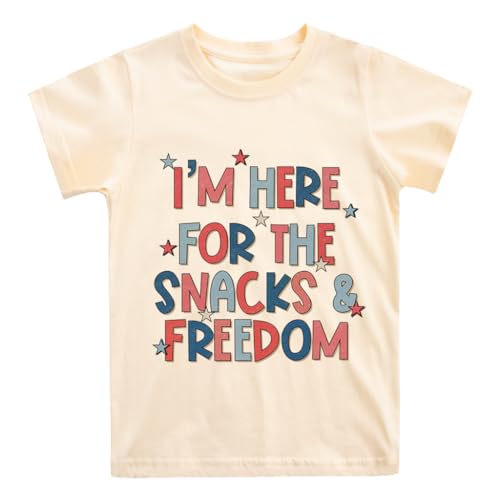 Boys 4th of July Shirt American Flag T-Shirts for Kids Toddler Patriotic Tee Tops Girls Independence Day Outfit 1-7 Years