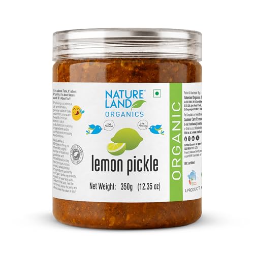 Image of Natureland Organics Lemon Pickle 350 Gm - Organic Healthy Pickles
