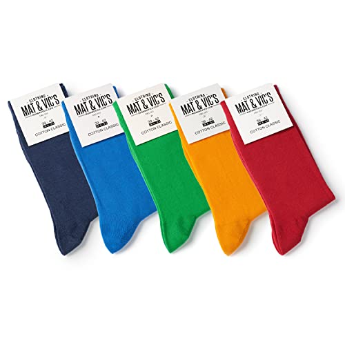 Mat And Vic's Chausettes, Confortables, Respirantes - Fun Colors - Lot de 5 paires 43-46