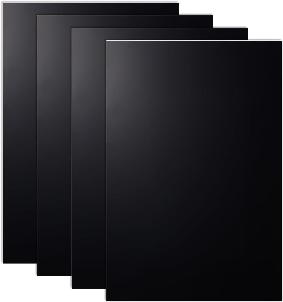 OLYCRAFT 4 Sheets Black ABS Plastic Sheet 30x20cm ABS Plastic Plates 1.5mm Thick Hard Plastic Sheet for Architectural Models Sand Table Building Model Material Supplies