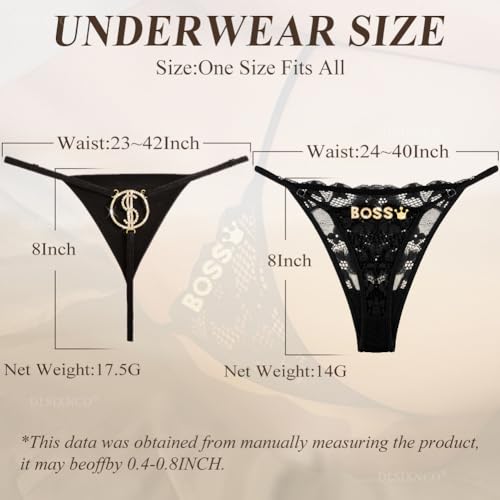 Image of Chain Thong Underwear for Women, Adjustable Rhinestone Panties