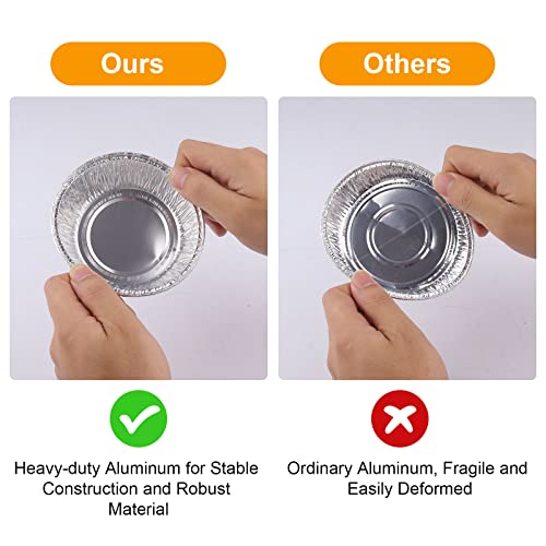 Loyudeqiu 5 Inch Aluminum Foil Mini Pie Pans - Disposable Small Pie Tins For Bakeries, Cafes, Restaurants - Durable Mini Foil Pans For Pie, Fruit Tarts, Quiche (50, 5 Inch Tart Pans) #TOP2