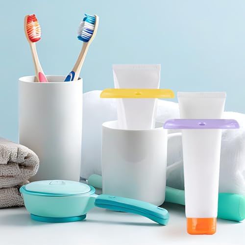 4pcs toothpaste squeezerplastic toothpaste tube squeezer toothpaste dispenser hanging toothpaste clip toothpaste holder for bathroomsuitable for toothpaste cream cosmetics and paintcolorful