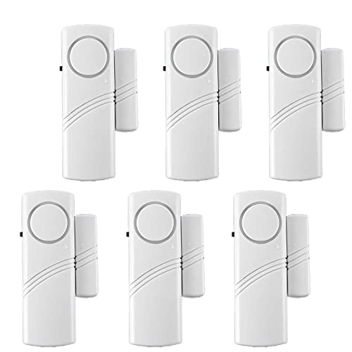 6 Pack Door Window Alarm, Magnetic Burglar Alert Sensor,AAA Battery
