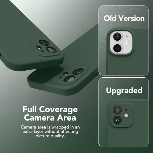 Image of Magnetic for iPhone 12 Case, Compatible with MagSafe, [Full Camera Protection][Screen Protector] Silicone Shockproof Protective Phone Case for iPhone 12 6.1 inch, Alpine Green
