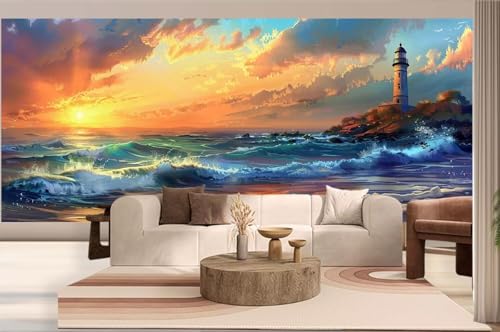 Peinture Diamant Phare de 70x40cm pour Créer une Décoration Murale Marine dans votre Salon