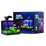Aquário Betteira com Iluminação LED Bivolt e Decoração Aquabetta 17x15x15cm