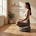 GAGAGIGO Meditation Cushion (Zafu) with Buckwheat Filling – Ergonomic Support for Proper Posture, Premium Meditation Set with Breathing Light & Accessories