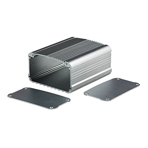 Eightwood Aluminum Project Enclosure Box Electronic Case for PCB Circuit Board DIY- 4.32 x 3.74 x 2.17 inch (L*W*H) Built-in Slot Extrusion Box