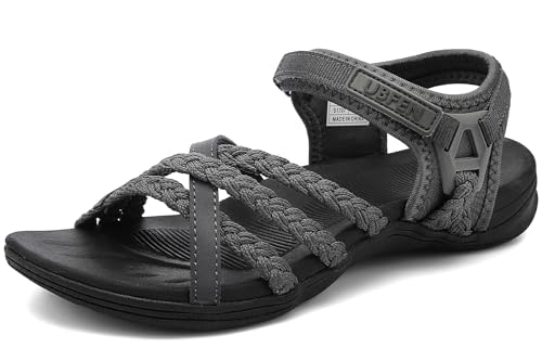 Image of UBFEN Womens Hiking Sandals Outdoors Water Sport Arch Support | Comfortable Adjustable Ankle Strap, Lightweight Suitable for Beach, Travel, Golf and Daily Wear