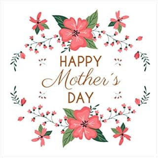 VOSAREA 1 Sheet Happy Mothers Day Wall Stickers Window Clings Decoration Self Adhesive Flower Wall Decals Removable Wall Mural Wallpaper for Living Room Bedroom Kitchen