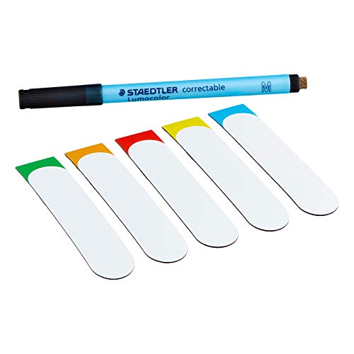 50 bunte beschreibbare Magnetstreifen 100 x 20mm inkl. Staedtler Stift/beschreibbar/abwaschbar/wiederverwendbar