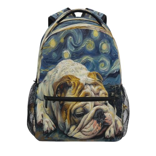 ALAZA French Bulldog Dog Backpack School Bag for Students