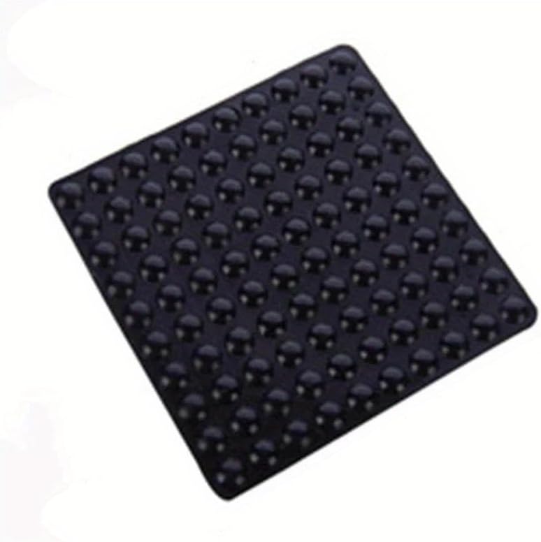 100-Pack 10x10cm Silicone Non-Slip Pads - Bumpy Texture Anti-Slip Grip Mats, 5 Colors Available, Cuttable Size, Waterproof & Washable, Bulk Value for Home and Commercial Use (Black)