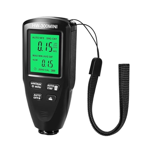 Thickness Gauge. HW-300PRO Digital Paint Thickness Gau Width Measuring High Precision Car Metal Coating Thickness Tester for Manufacturing .Industrial(Black)