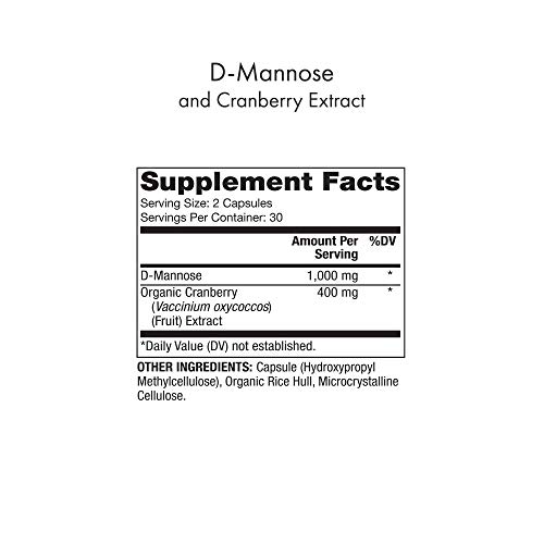 Dr. Mercola, D-Mannose And Cranberry Extract, For Women And Men, Promotes Urinary And Bladder Health, 30 Servings (60 Capsules), Non Gmo, Soy Free, Gluten Free #TOP5
