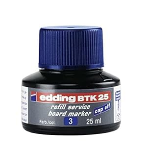 edding BTK 25 navulinkt whiteboardmarker – blauw – 25 ml – met druppelsysteem, voor snel navullen van vrijwel alle…